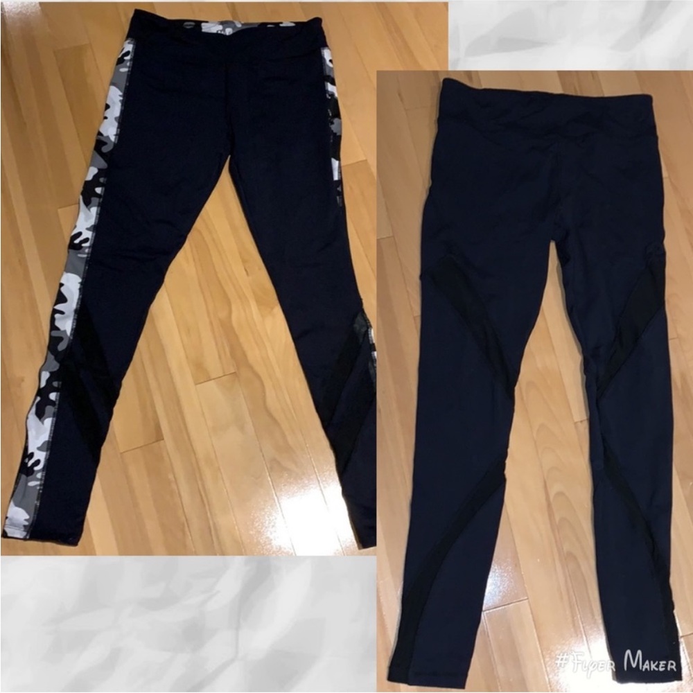 Girl's Urban Active Black with Mesh Panels & Black
Camo Leggings- size L (14/16)